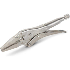 Locking Plier: 9'' OAL, Long Nose Jaw