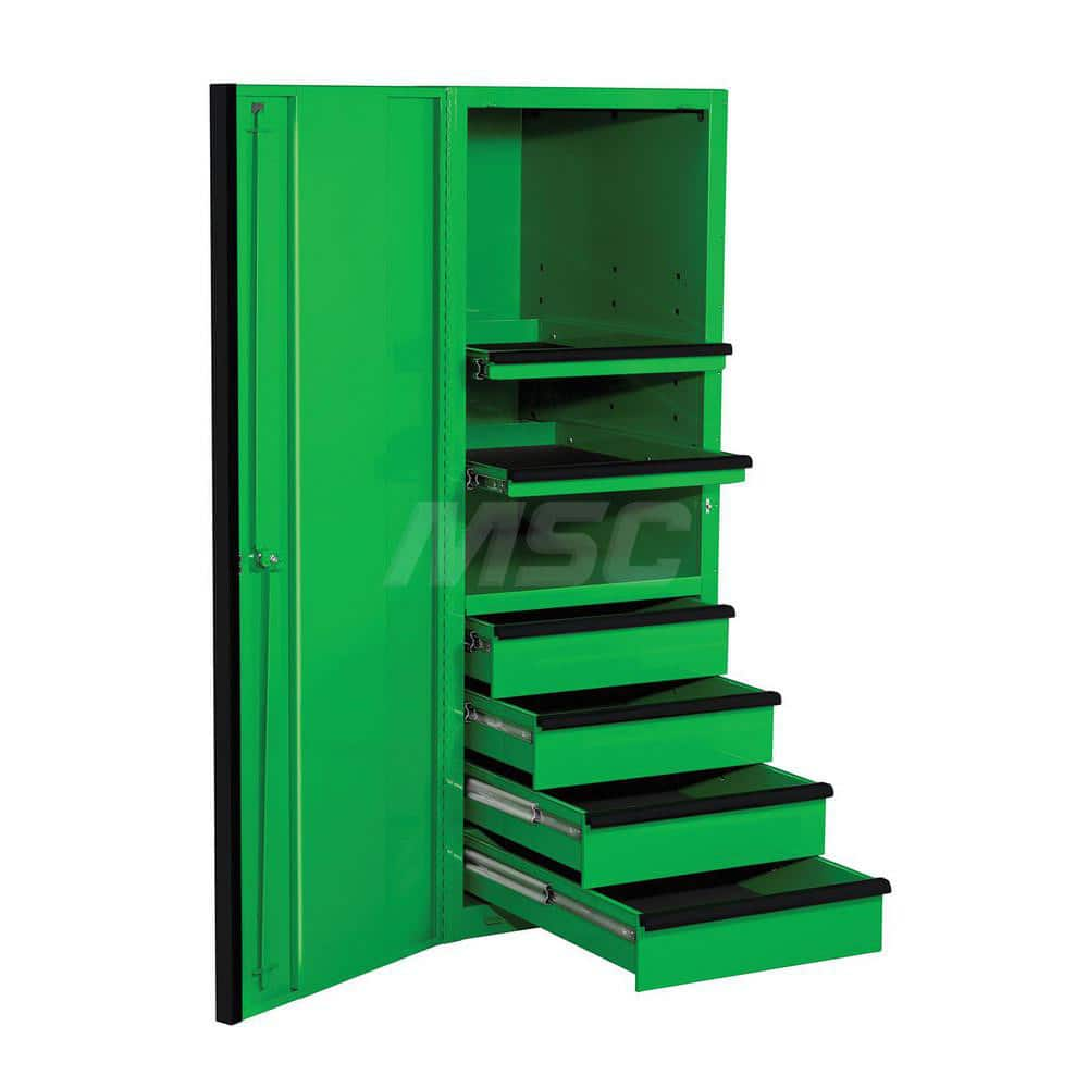 Bases & Risers & Add-Ons; Type: Side Locker; For Use With: RX723019RCBLBK; RX723001HCBLBK; Width (Inch): 69.25; Depth (Inch): 32; Number Of Drawers: 4.000; Height (Inch): 25.75; For Use With: RX723019RCBLBK; RX723001HCBLBK; Color: Trim Black; Cabinet Gree