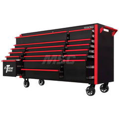 Tool Roller Cabinet: 17 Drawers Black & Red