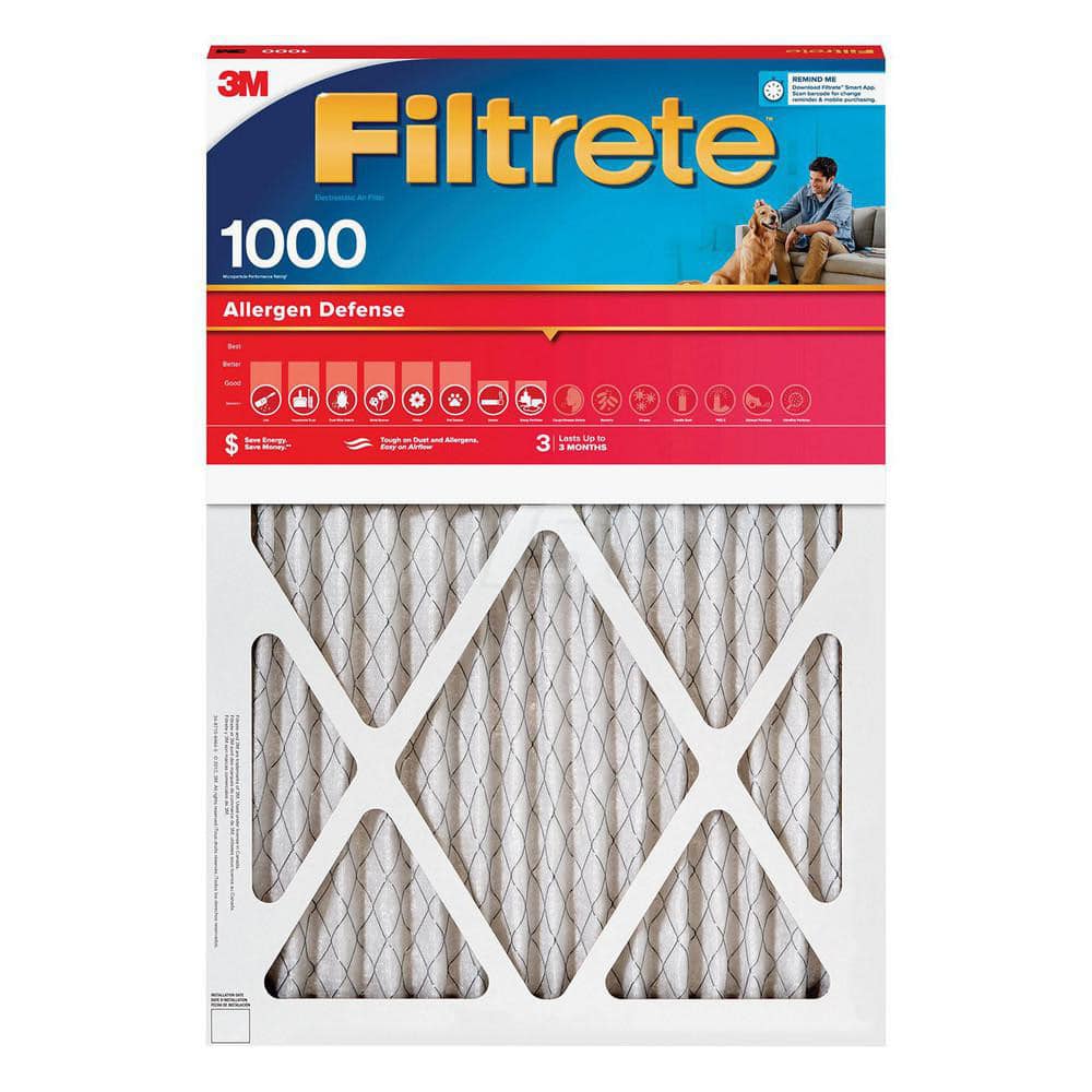 Pleated Air Filter: 20 x 20 x 2″, MERV 11, 88% Efficiency Polypropylene