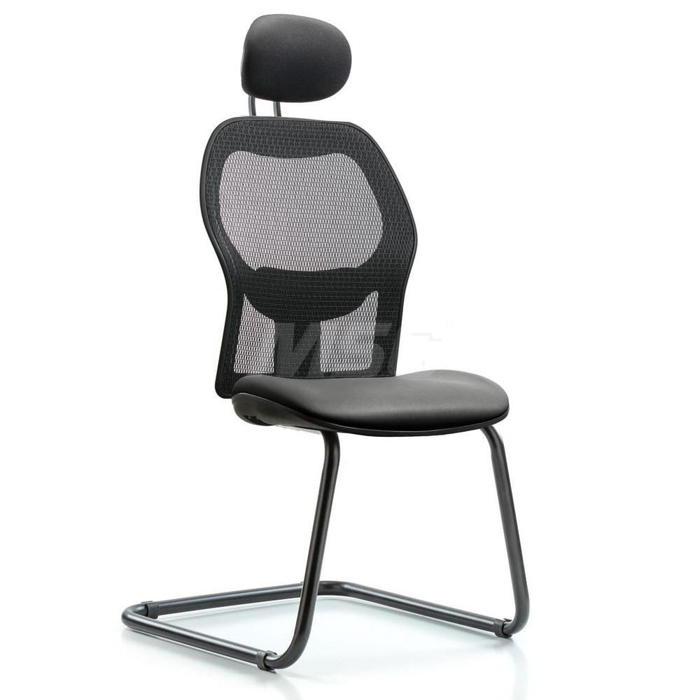 Guest & Lobby Chairs & Sofas; Type: Guest; Base Type: Sled Base; Width (Inch): 24-1/2; Depth (Inch): 19; Seat Material: Vinyl; Frame Color: Black; Color: Sterling; Overall Height (Inch): 39-1/2