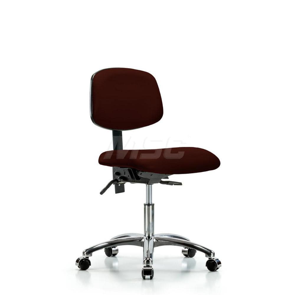 Task Chair: Vinyl, Burgundy