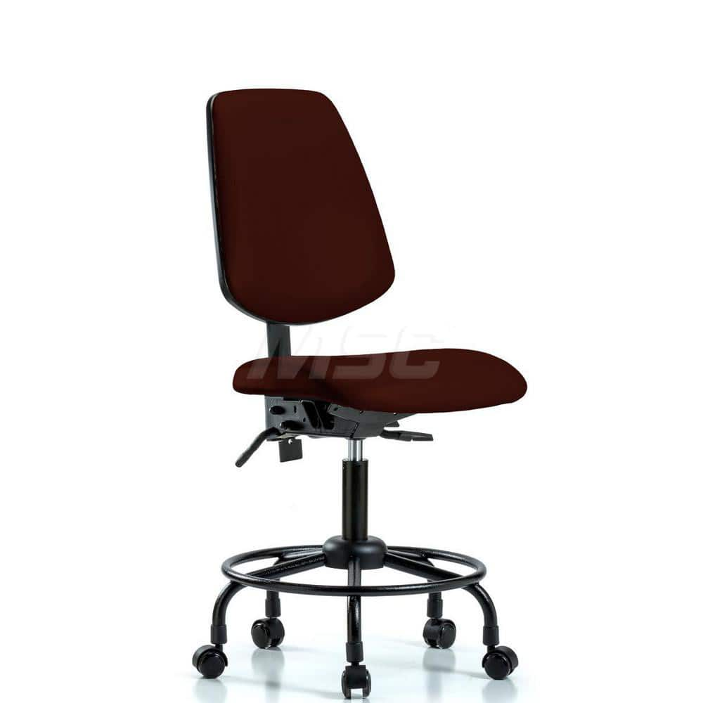 Task Chair: Vinyl, Burgundy