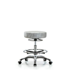 Lab Stool: Vinyl, 25″ Seat Width, 25″ Seat Depth Round Height