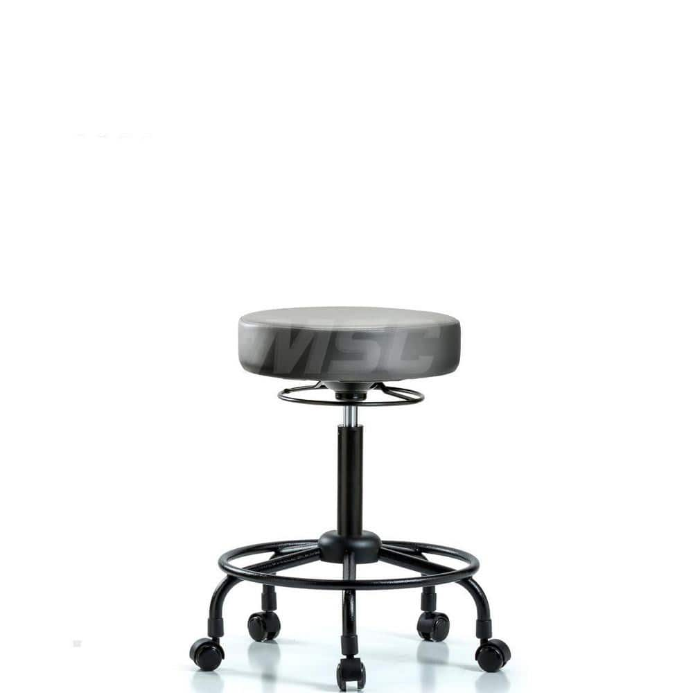 Lab Stool: Vinyl, 25″ Seat Width, 25″ Seat Depth Round Height