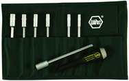 7 Piece - 5; 5.5; 6; 7; 8; 9 & 10mm Interchangeable Metric Nut Driver Blade Set in Canvas Pouch - Makers Industrial Supply