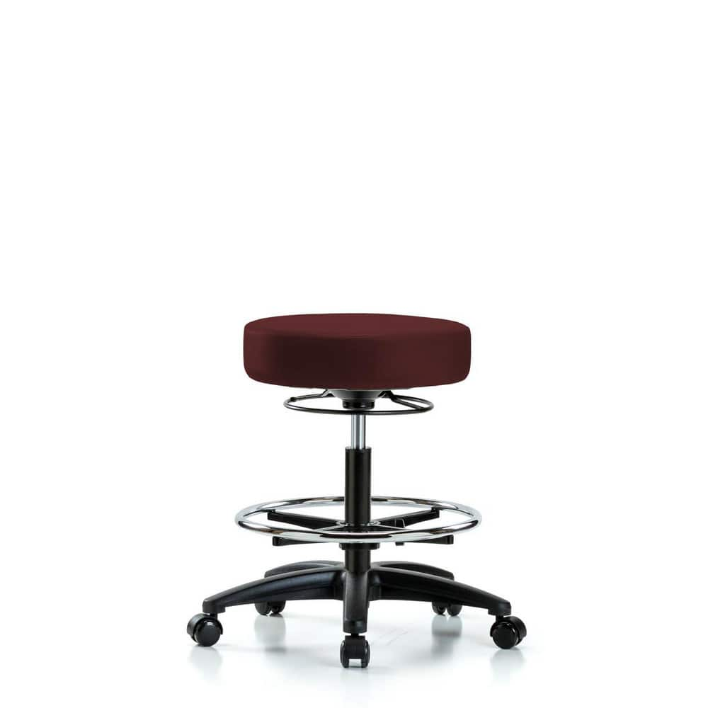 Lab Stool: Vinyl, 25″ Seat Width, 25″ Seat Depth Round Height