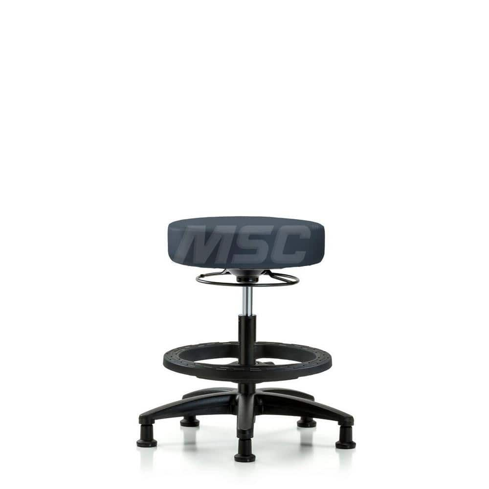 Lab Stool: Vinyl, 25″ Seat Width, 25″ Seat Depth Round Height