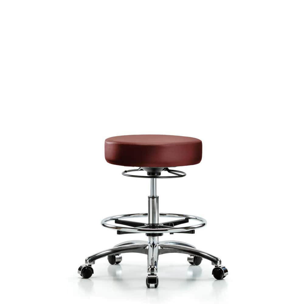 Lab Stool: Vinyl, 25″ Seat Width, 25″ Seat Depth Round Height