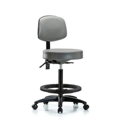 Lab Stool: Vinyl, 25″ Seat Width, 25″ Seat Depth Round Height