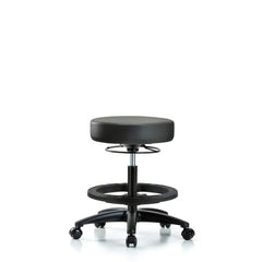 Lab Stool: Vinyl, 25″ Seat Width, 25″ Seat Depth Round Height