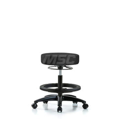 Lab Stool: Vinyl, 25″ Seat Width, 25″ Seat Depth Round Height