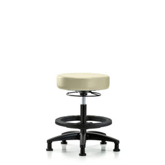 Lab Stool: Vinyl, 25″ Seat Width, 25″ Seat Depth Round Height