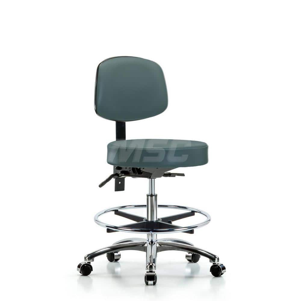 Lab Stool: Vinyl, 25″ Seat Width, 25″ Seat Depth Round Height