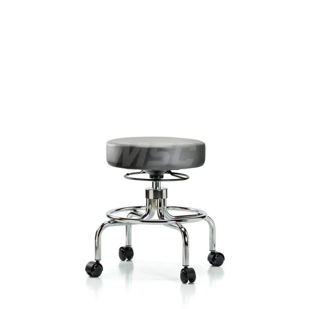 Lab Stool: Vinyl, 25″ Seat Width, 25″ Seat Depth Round Height