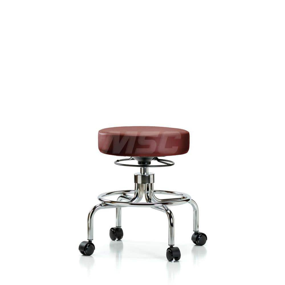 Lab Stool: Vinyl, 25″ Seat Width, 25″ Seat Depth Round Height