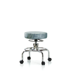 Lab Stool: Vinyl, 25″ Seat Width, 25″ Seat Depth Round Height