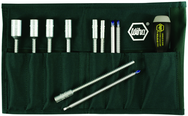 11 Piece - ESD Safe Interchangeable Blade Set - #10895 - Slotted 3.0-6.0; Phillips #0-2 & Inch 3/16-1/2" Nut Drivers In Canvas Pouch - Makers Industrial Supply
