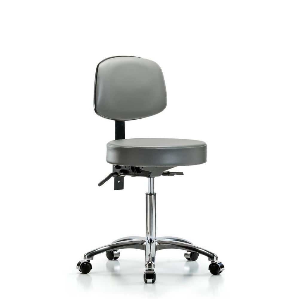 Lab Stool: Vinyl, 25″ Seat Width, 25″ Seat Depth Round Height