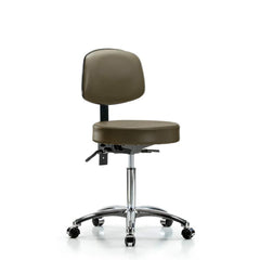 Lab Stool: Vinyl, 25″ Seat Width, 25″ Seat Depth Round Height