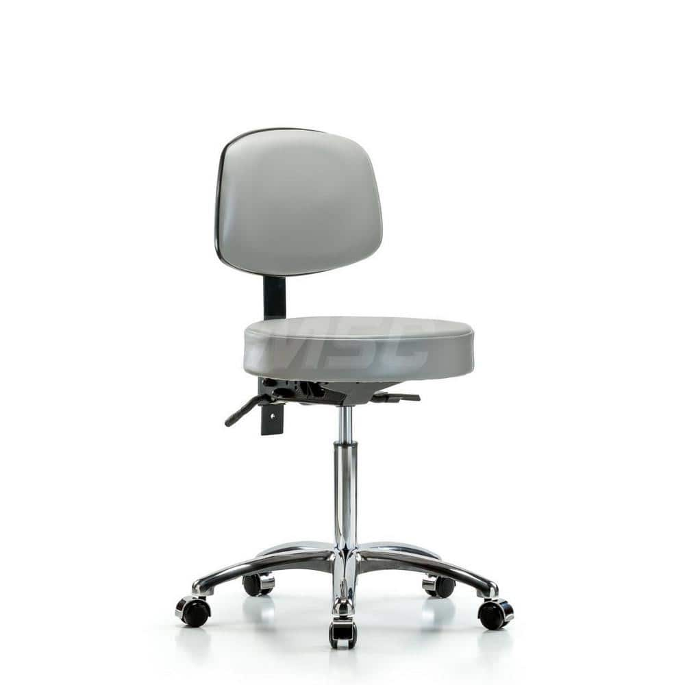 Lab Stool: Vinyl, 25″ Seat Width, 25″ Seat Depth Round Height