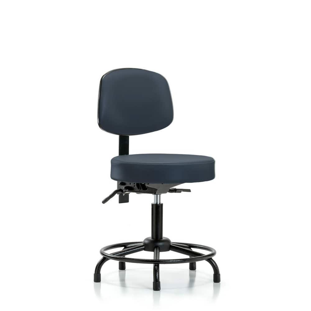 Lab Stool: Vinyl, 24″ Seat Width, 24″ Seat Depth Round Height