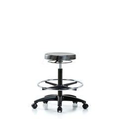 Lab Stool: Polyurethane, 24″ Seat Width, 24″ Seat Depth Round Height