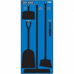 30 x 68″ Aluminum Composite Panel Shadow Board 1 Panel, 5 Hooks, Blue/Black