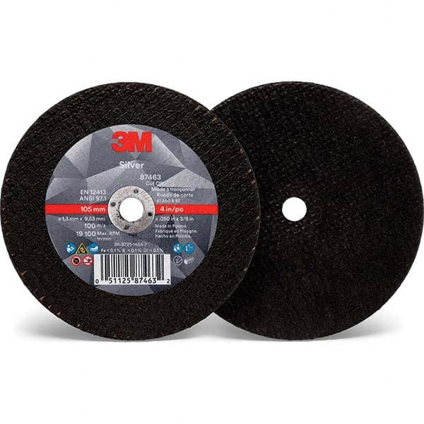 3M - 4 x 0.05, 3/8" Hole 60 Grit Ceramic Cutoff Wheel - Makers Industrial Supply