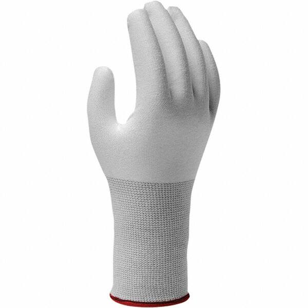 SHOWA - Size L (8), ANSI Cut Lvl A3, Puncture Lvl 2, Abrasion Lvl 4, ATA/HPPE Blend Cut & Puncture Resistant Gloves - DURACoil Lining, Knit Wrist, White, Paired - Makers Industrial Supply