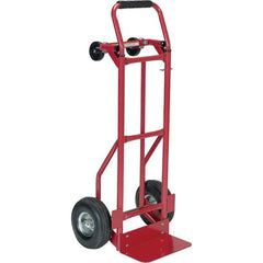 Vestil - 500 Lb Capacity 36" OAH Hand Truck - Dual Grip Handle, Steel, Pneumatic Wheels - Makers Industrial Supply