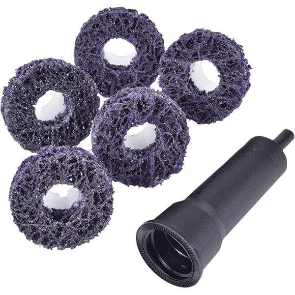 3M - 1-1/2" Extra Coarse Grade Silicon Carbide Deburring Disc - 5/8" Center Hole, Quick Change Connection, Purple, 20,000 Max RPM - Makers Industrial Supply