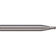 Micro 100 - Ball End Mills; Mill Diameter (mm): 0.20 ; Mill Diameter (Decimal Inch): 0.0079 ; Number of Flutes: 2 ; Length of Cut (mm): 0.3000 ; Length of Cut (Decimal Inch): 0.0118 ; Material: Solid Carbide - Exact Industrial Supply