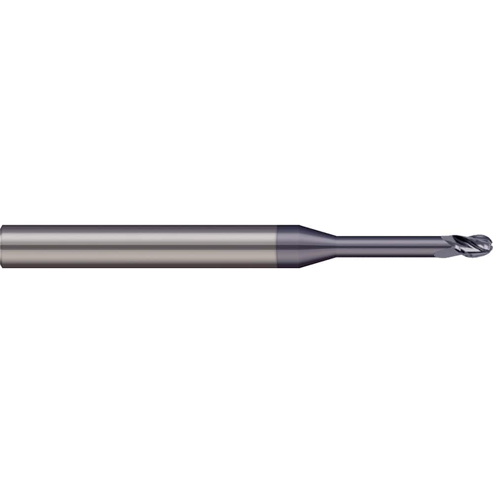 Micro 100 - Ball End Mills; Mill Diameter (mm): 2.00 ; Mill Diameter (Decimal Inch): 0.0787 ; Number of Flutes: 2 ; Length of Cut (mm): 2.5000 ; Length of Cut (Decimal Inch): 0.0984 ; Material: Solid Carbide - Exact Industrial Supply