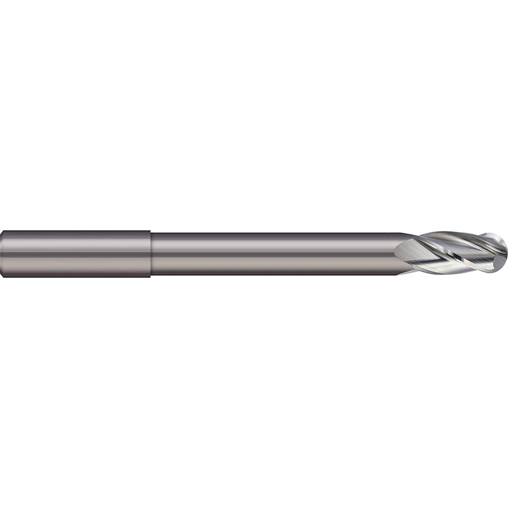 Micro 100 - Ball End Mills; Mill Diameter (Inch): 3/8 ; Mill Diameter (Decimal Inch): 0.3750 ; Number of Flutes: 4 ; Length of Cut (Inch): 3/4 ; Length of Cut (Decimal Inch): 0.7500 ; Material: Solid Carbide - Exact Industrial Supply