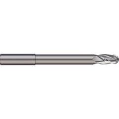 Micro 100 - Ball End Mills; Mill Diameter (mm): 0.80 ; Mill Diameter (Decimal Inch): 0.0315 ; Number of Flutes: 2 ; Length of Cut (mm): 0.8000 ; Length of Cut (Decimal Inch): 0.0315 ; Material: Solid Carbide - Exact Industrial Supply