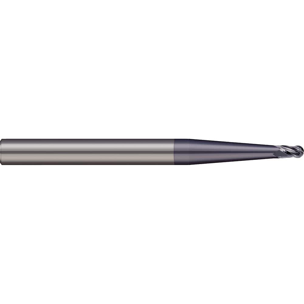 Micro 100 - 1/4" Diam, 3/4" LOC, 3 Flute Solid Carbide Ball End Mill - Exact Industrial Supply