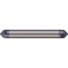 Micro 100 - 3/8" Diam 100°/80° 6-Flute Double End Solid Carbide Chamfer Mill - Exact Industrial Supply