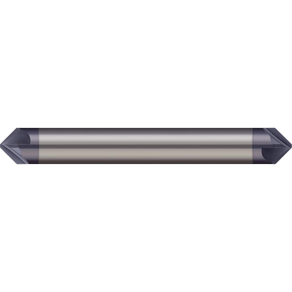 Micro 100 - 5/16" Diam 82°/98° 6-Flute Double End Solid Carbide Chamfer Mill - Exact Industrial Supply