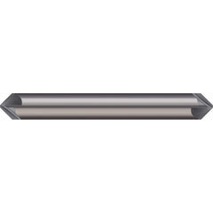 Micro 100 - 5/16" Diam 100°/80° 6-Flute Double End Solid Carbide Chamfer Mill - Exact Industrial Supply