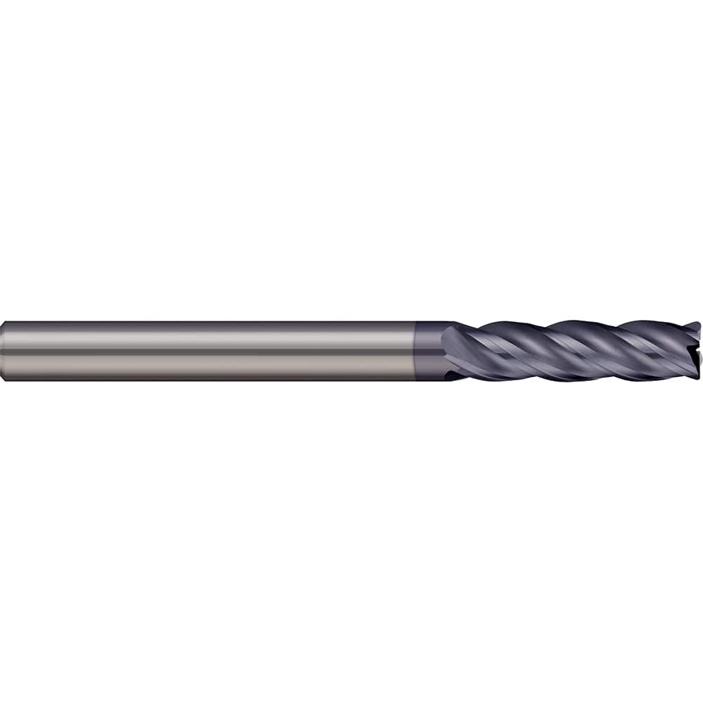 Corner Radius End Mill: 5/16″ Dia, 1-1/8″ LOC, 0.02″ Radius, 5 Flutes, Solid Carbide 3″ OAL, 5/16″ Shank Dia, 38 ° Helix, nACRo Coated, Corner Radius End