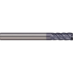 Corner Radius End Mill: 5/16″ Dia, 0.813″ LOC, 0.02″ Radius, 5 Flutes, Solid Carbide 2-1/2″ OAL, 5/16″ Shank Dia, 38 ° Helix, nACRo Coated, Corner Radius End