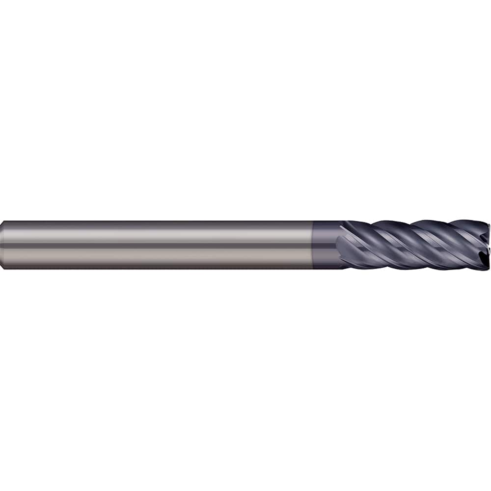 Corner Radius End Mill: 5/8″ Dia, 1-1/4″ LOC, 0.06″ Radius, 5 Flutes, Solid Carbide 3-1/2″ OAL, 5/8″ Shank Dia, 38 ° Helix, nACRo Coated, Corner Radius End