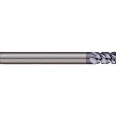 Corner Radius End Mill: 0.4724″ Dia, 1.0236″ LOC, 4 Flutes, Solid Carbide 45 ° Helix, AlTiN Coated, Corner Radius End