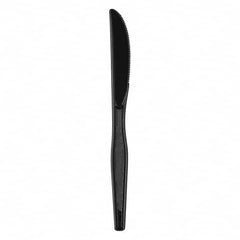 Dixie - Plastic Cutlery, Heavy Mediumweight Knives, Black, 1000/Carton - Makers Industrial Supply