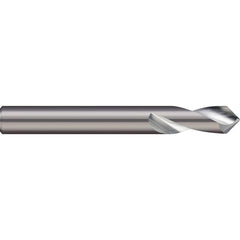 Micro 100 - 3/8" Body Diam, 100°, 2-1/2" OAL, 2-Flute Solid Carbide Spotting Drill - Exact Industrial Supply