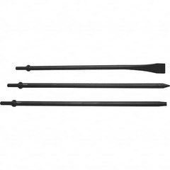 Mayhew - 1-1/8" Head Width, 18" OAL, Long Punch & Scraper Set - Round Drive, Round Shank, Steel - Makers Industrial Supply