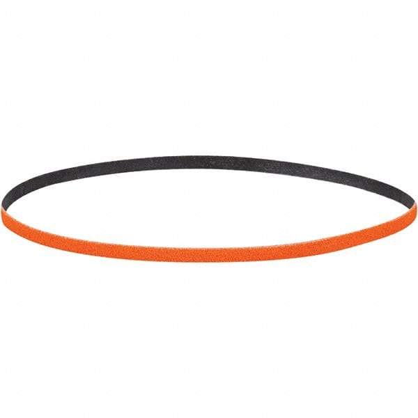 Dynabrade - 1/8" Wide x 12" OAL, 120 Grit, Ceramic Abrasive Belt - Ceramic, Coated, Y Weighted Cloth Backing, Wet/Dry - Makers Industrial Supply