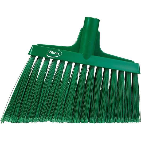 Vikan - 11-1/2" Wide, Green Polyester Bristles, Angled Broom - Flagged, Water Resistant - Makers Industrial Supply