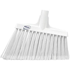 Vikan - 11-1/2" Wide, White Polyester Bristles, Angled Broom - Flagged, Water Resistant - Makers Industrial Supply